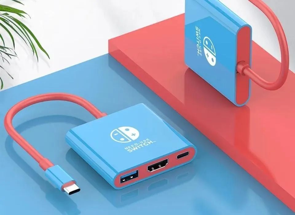 Adaptador Hub 3 em 1 Tipo-C, Docking TV Station para Nintendo Switch, PC, Mac, Smartphone - Foto 5
