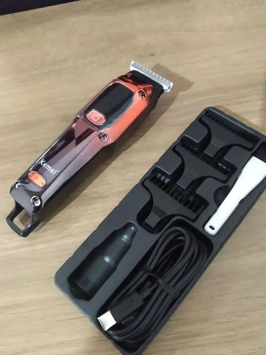 Máquina de Acabamento Kemei Profissional Red X - Foto 3