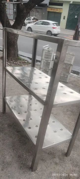 Estante industrial INOX com 3 prateleiras"LEIA" - Foto 4