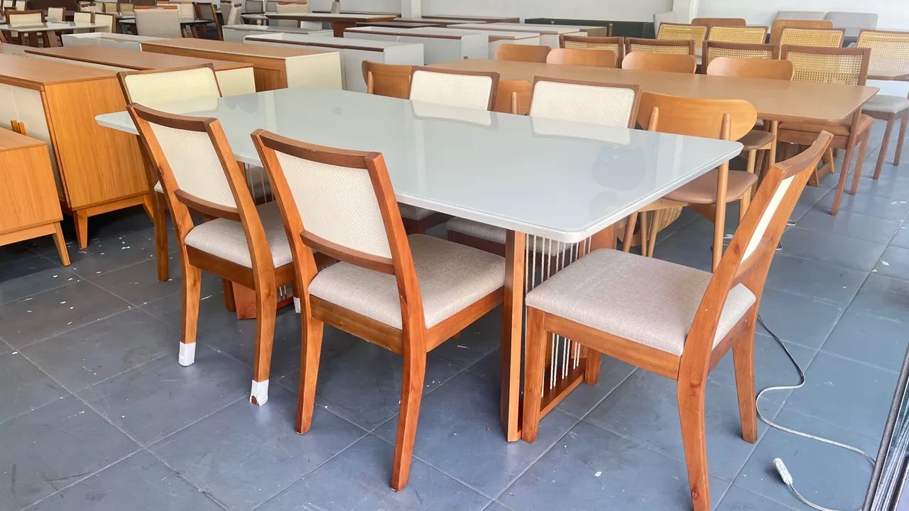 Mesa de Jantar Elegante com 6 Cadeiras madeira resistente  - Foto 3