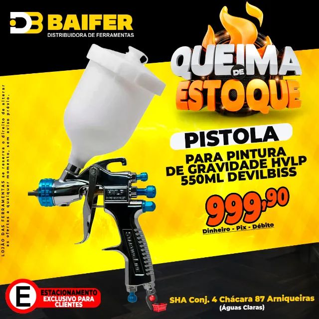 Pistola Para Pintura de Gravidade HVLP 550ml Devilbiss