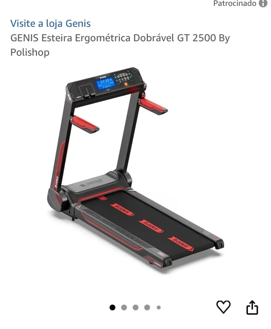 Esteira Ergométrica Dobrável GT 2500 By Polishop