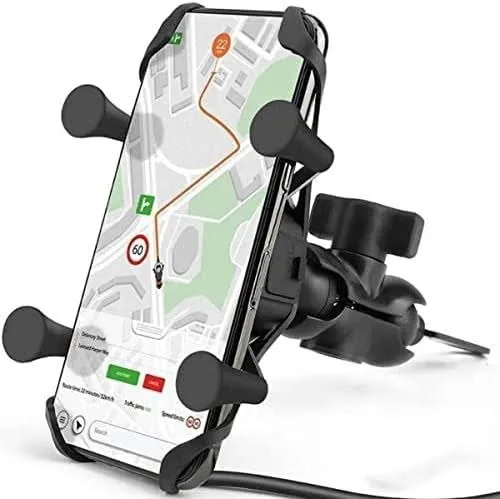 Suporte Garra com Carregador USB Para Celular Moto Universal (Entrega Grátis)