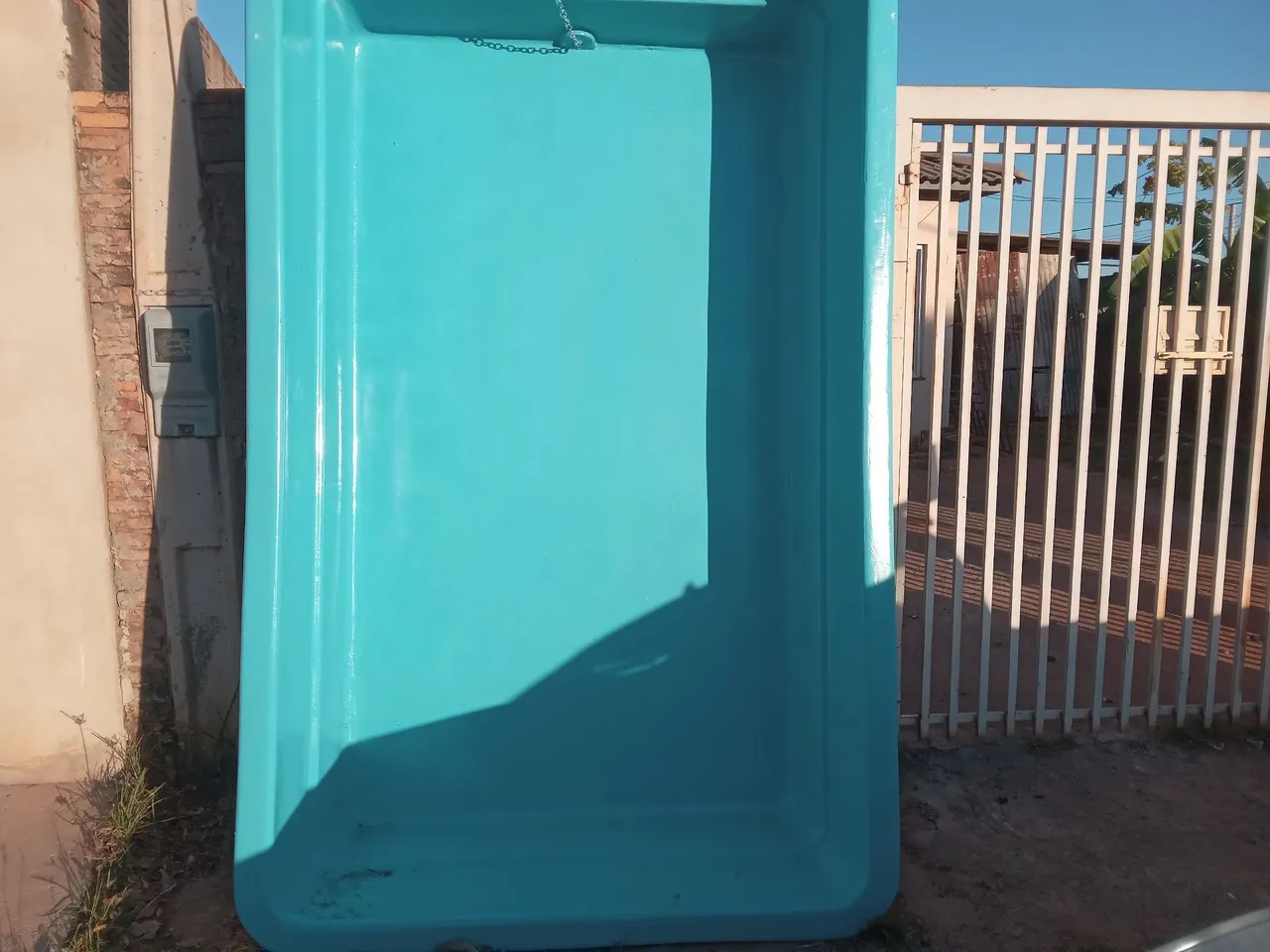 Piscina de fibra azul