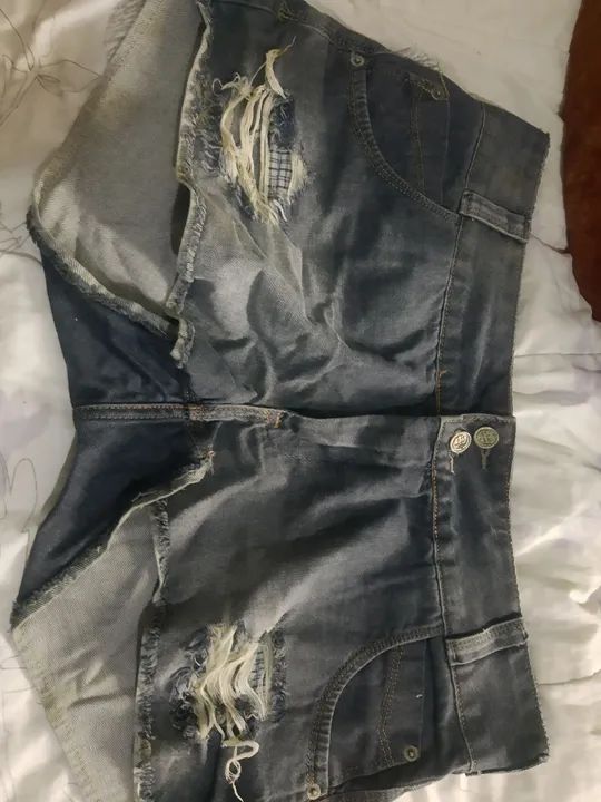 Short Jeans Desfiado Feminino - Foto 2