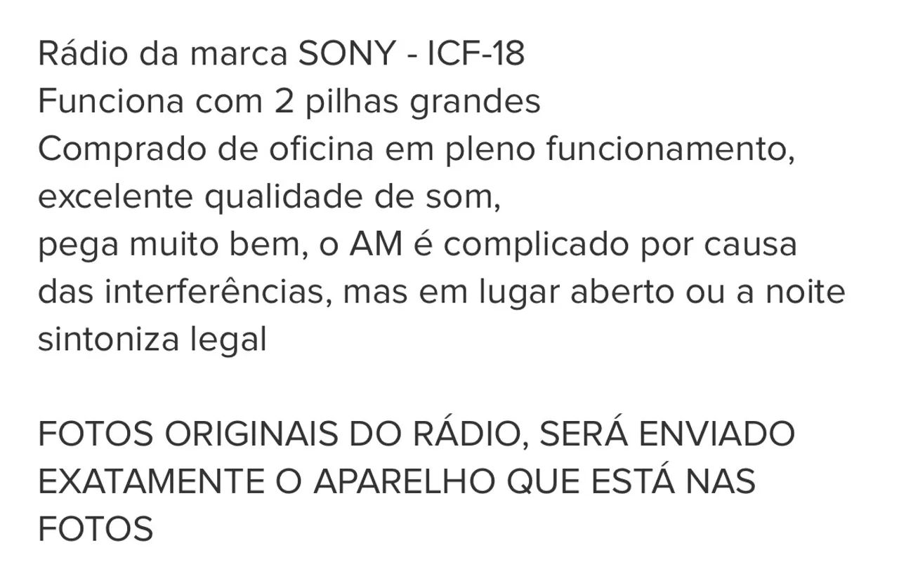 Rádio Sony icf 18 a pilhas  - Foto 2