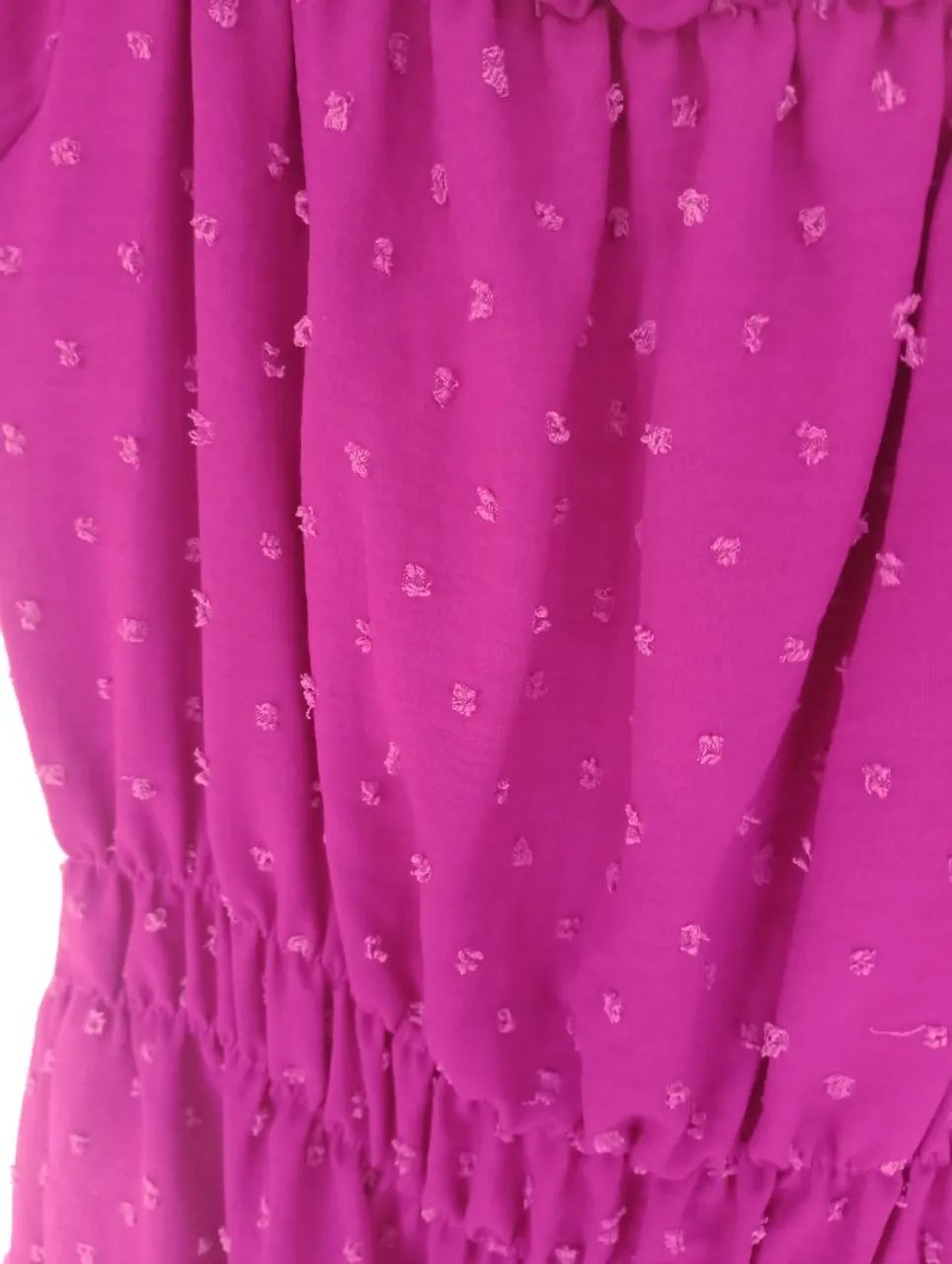 Vestido juvenil roxo com detalhes em bolinhas - Foto 3