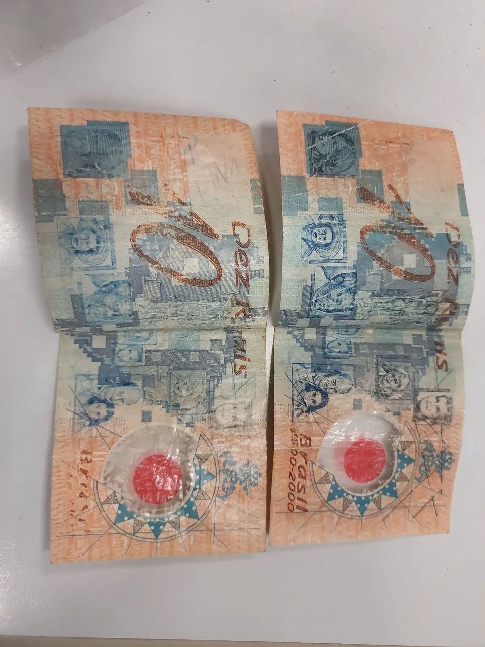 Lote 2un Cédulas Antigas Dez Reais Ano 2000 plástico polímero - Brasil