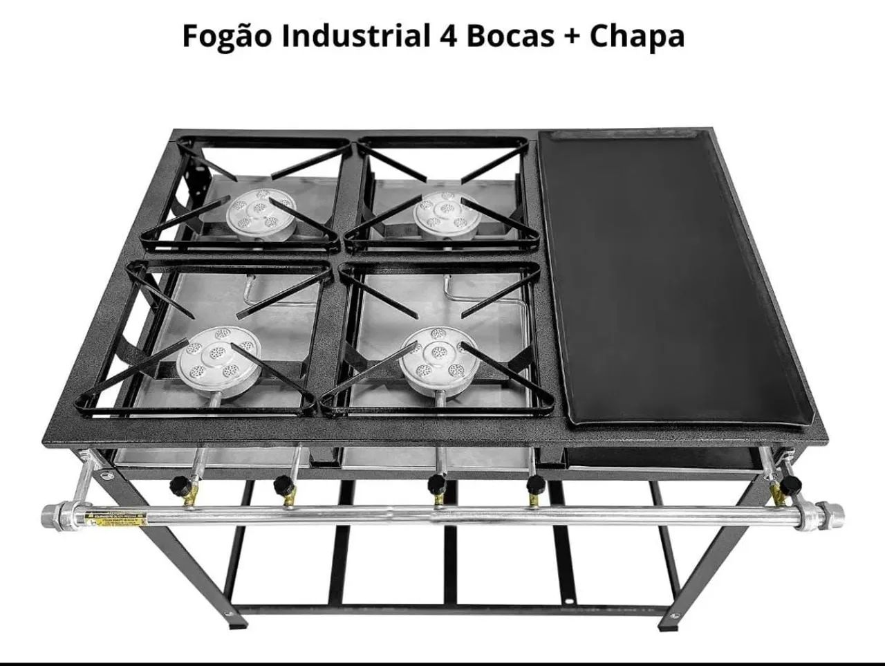 *Alugo para eventos, festa* Fogão Industrial 4 Bocas com Chapa e Trempes - Foto 2