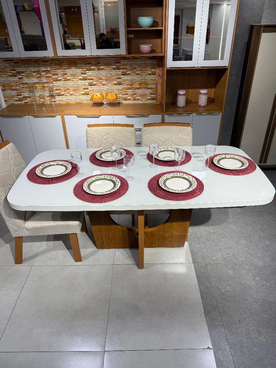 Mesa 6 cadeiras com vidro temperado 4mm - Foto 5