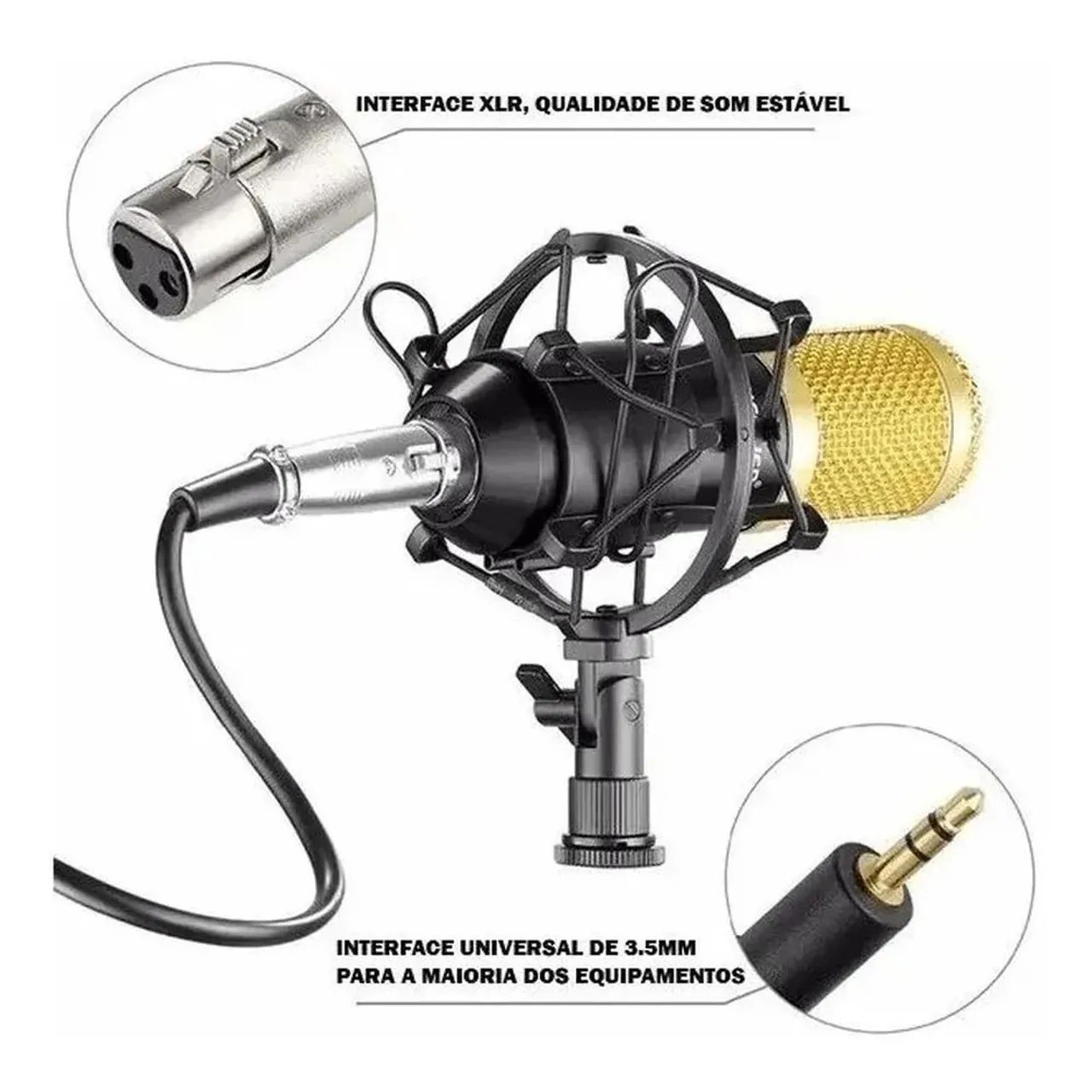 Microfone Condensador Studio Gravação Completo - Novo - Foto 3