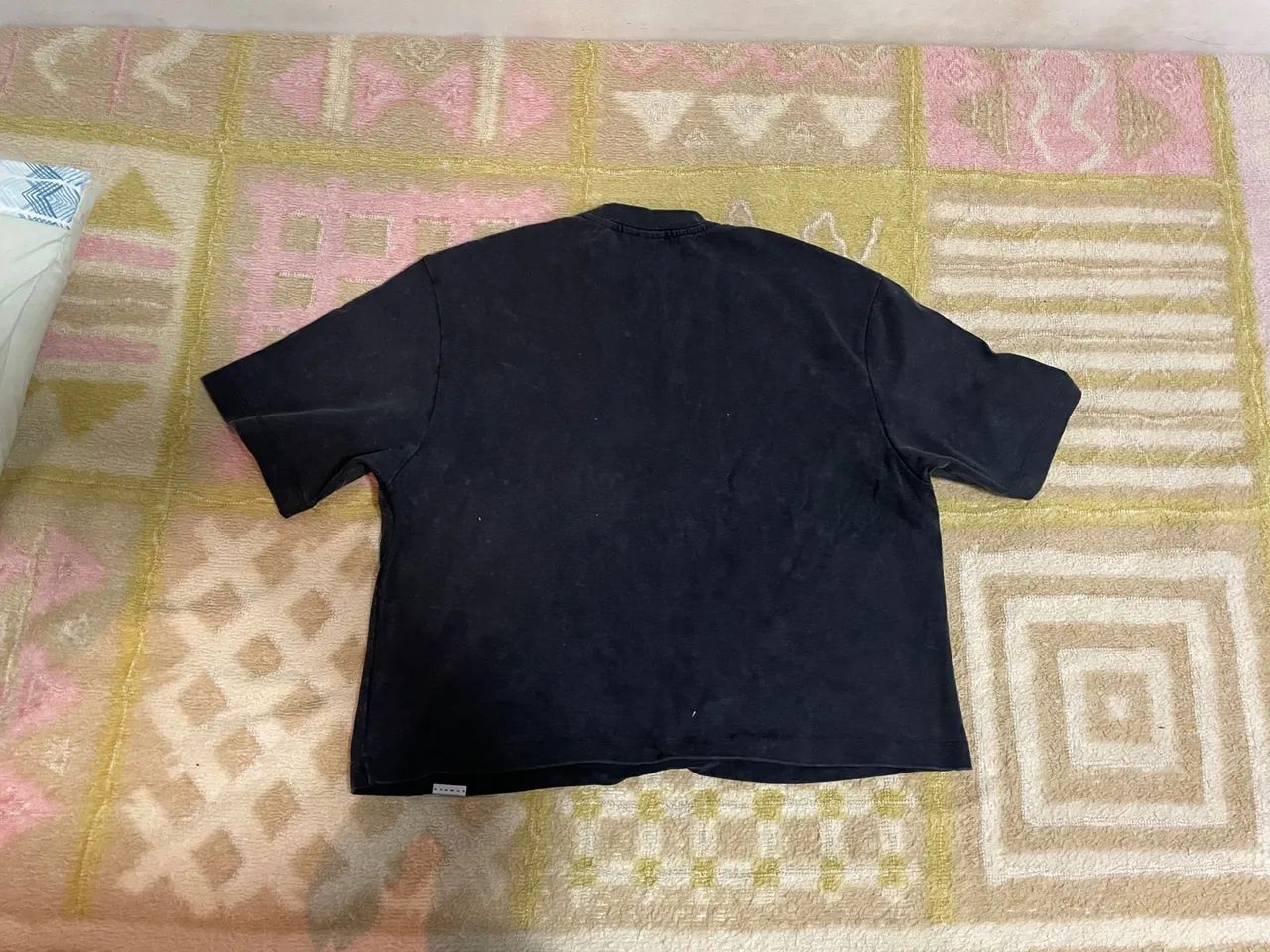 Camiseta Boxy Preta Estonada Sumwon  - Foto 3