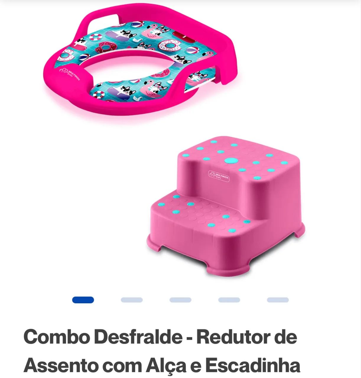 Redutor de assento com alça, escada infantil - Combo Desfralde - Foto 2