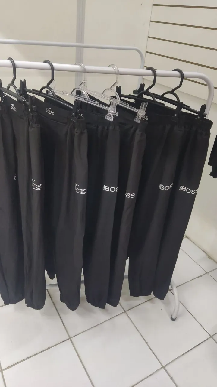 Calças tactel masculina BOSS e Lacoste e Nike