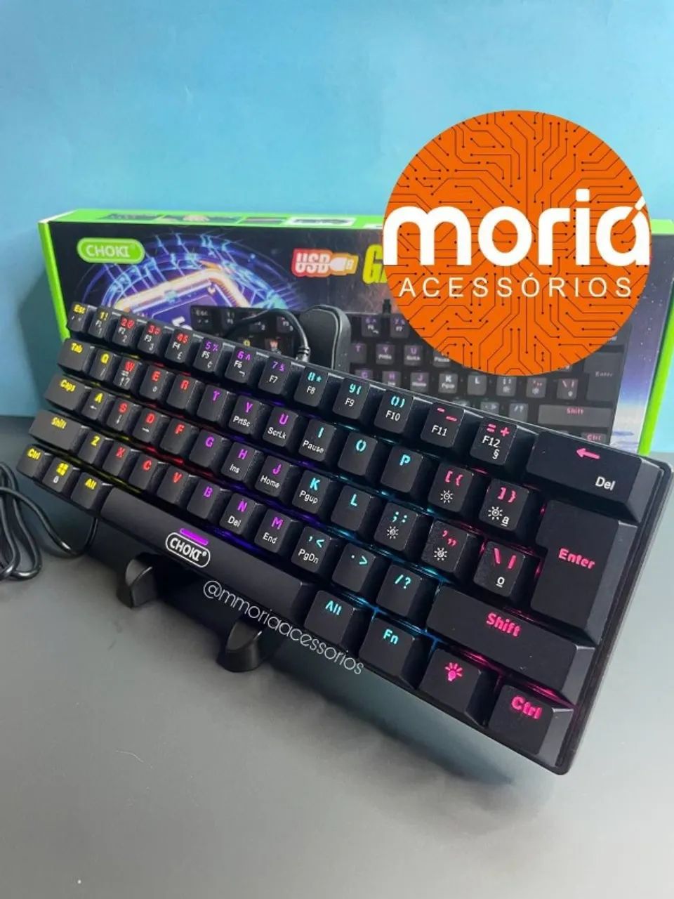 Teclado Gamer Mecânico Led USB CHOKI-TEC864S