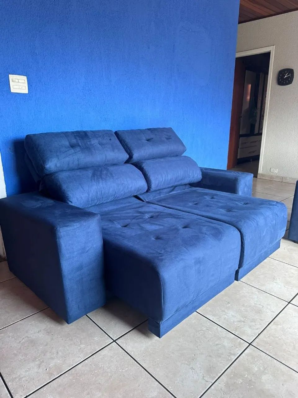 Sofá retratil Azul - Conforto e Estilo TEMOS OUTRAS CORES DISPONÍVEIS FRETE GRÁTIS 
