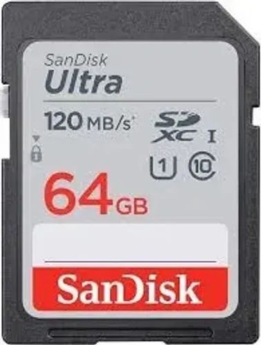 SanDisk Ultra Memory Card 64 GB, 120 MB/s, Full HD, SDXC, UHS-I64617795276546120