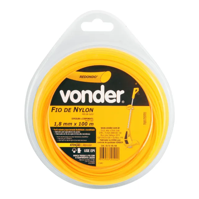 Fio de Nylon redondo vonder 1,8mm x 100m