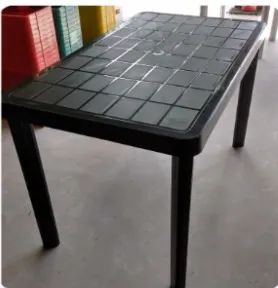 MESA RETANGULAR 70X120 PRETO/BRANCA DESMONTAVEL