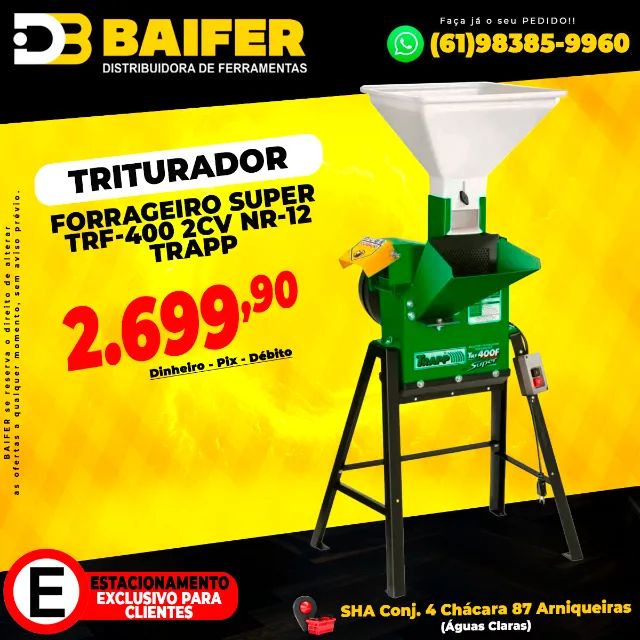Triturador Forrageiro Super Trf-400 2Cv Nr-12 Trapp