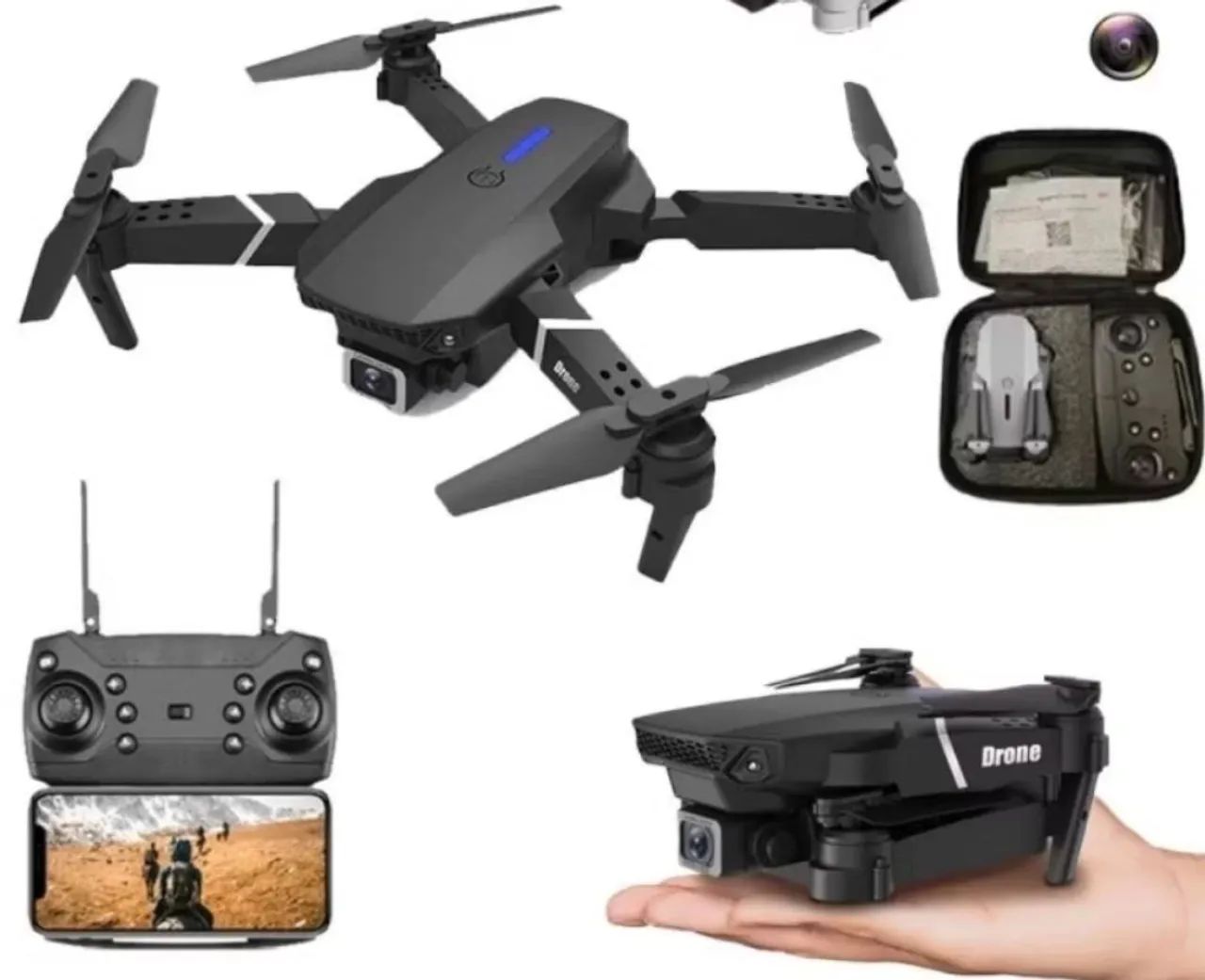 Drone com camera e88 e controle voo ao vivo pelo app TAG e99 gt3  - Foto 2