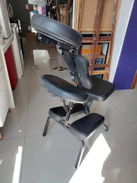 Cadeira de Massagem Shiatsu Quick Massage Profissional Dobrável Portátil Preta - Foto 2
