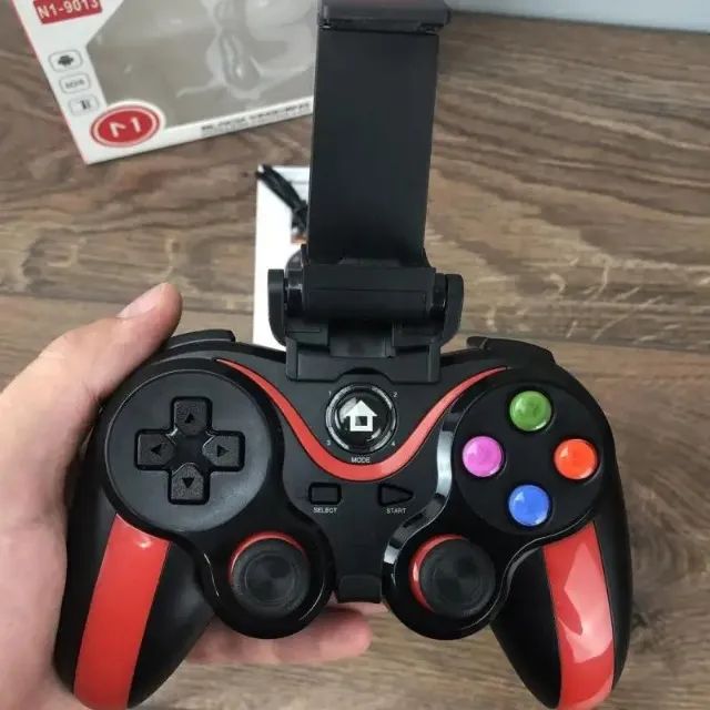 Controle Gamer Sem Fio com Suporte Celular Joystick Manete Bluetooth 2.4G - Foto 6