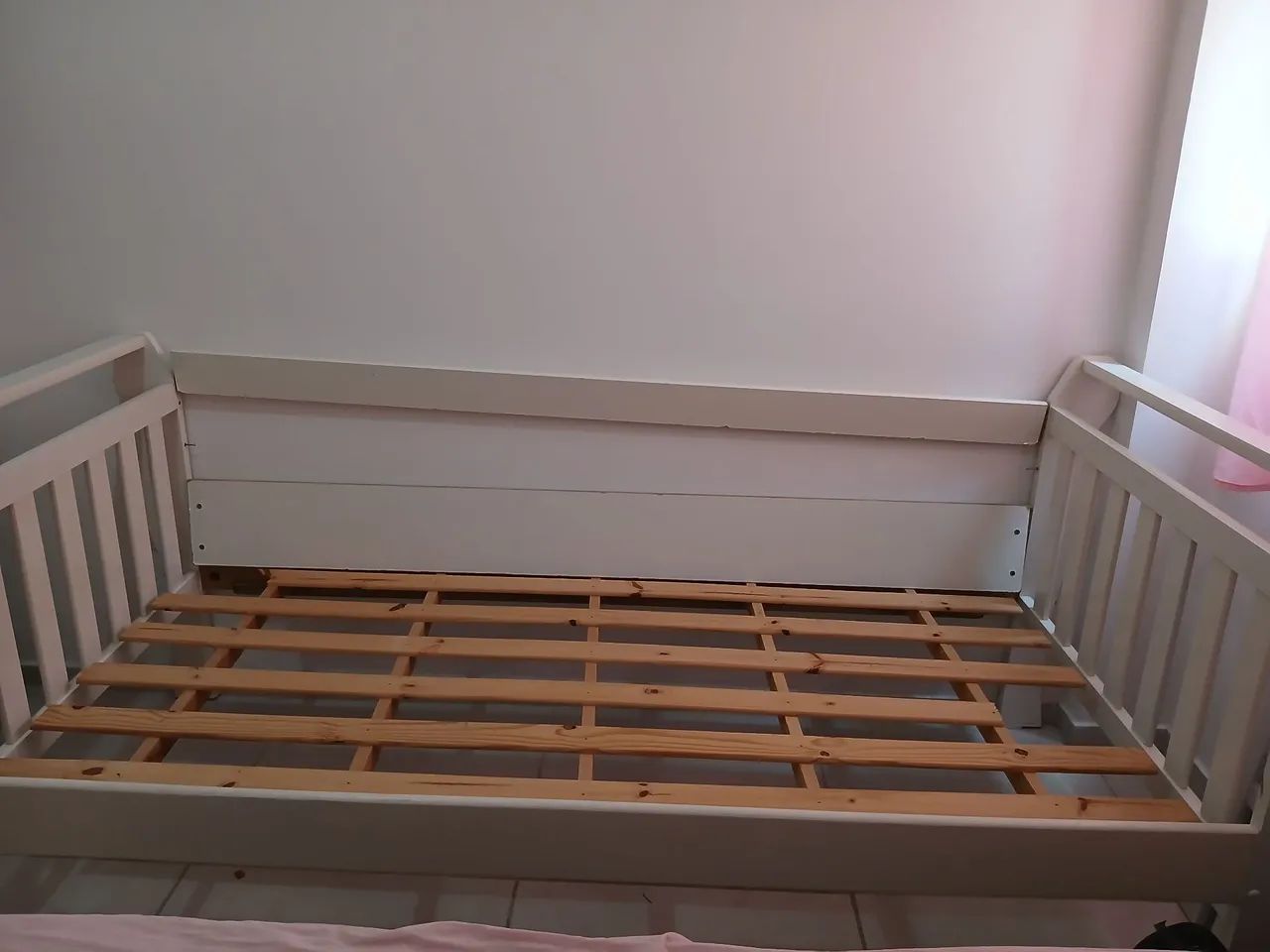 Cama babá/ infantil off white com colchão solteiro - Foto 5