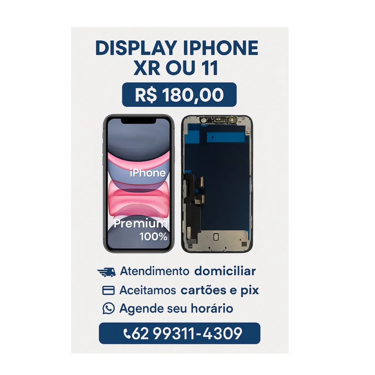 Tela / Display Xr / 11 + Película - Instalado 