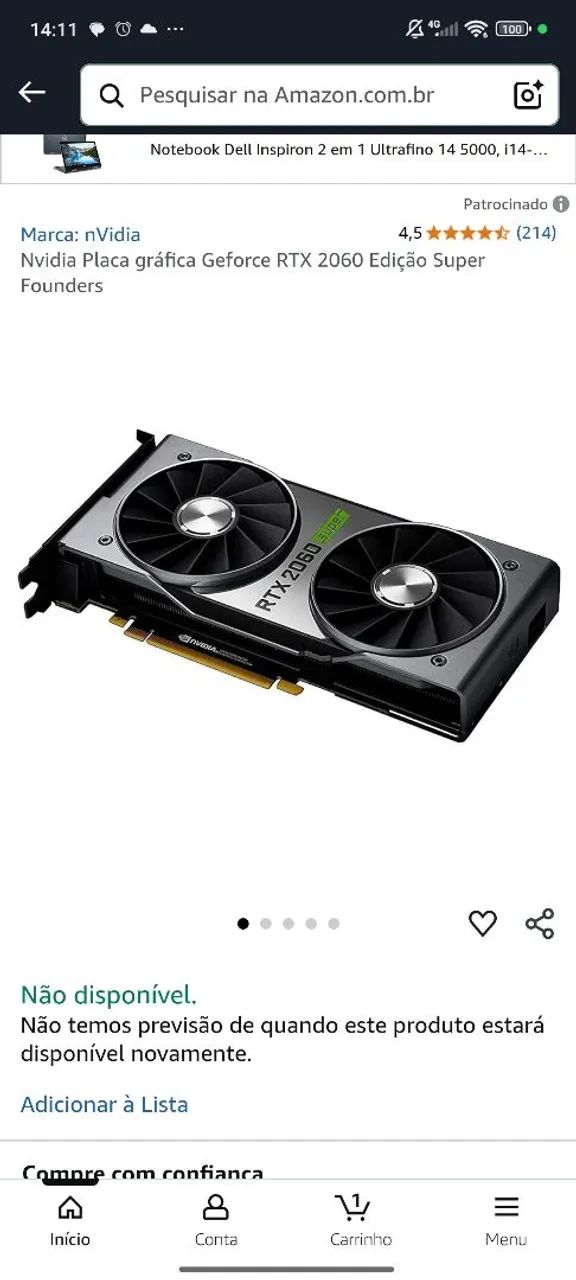 Placa de Vídeo GeForce RTX 2060 super founders edition - Foto 3