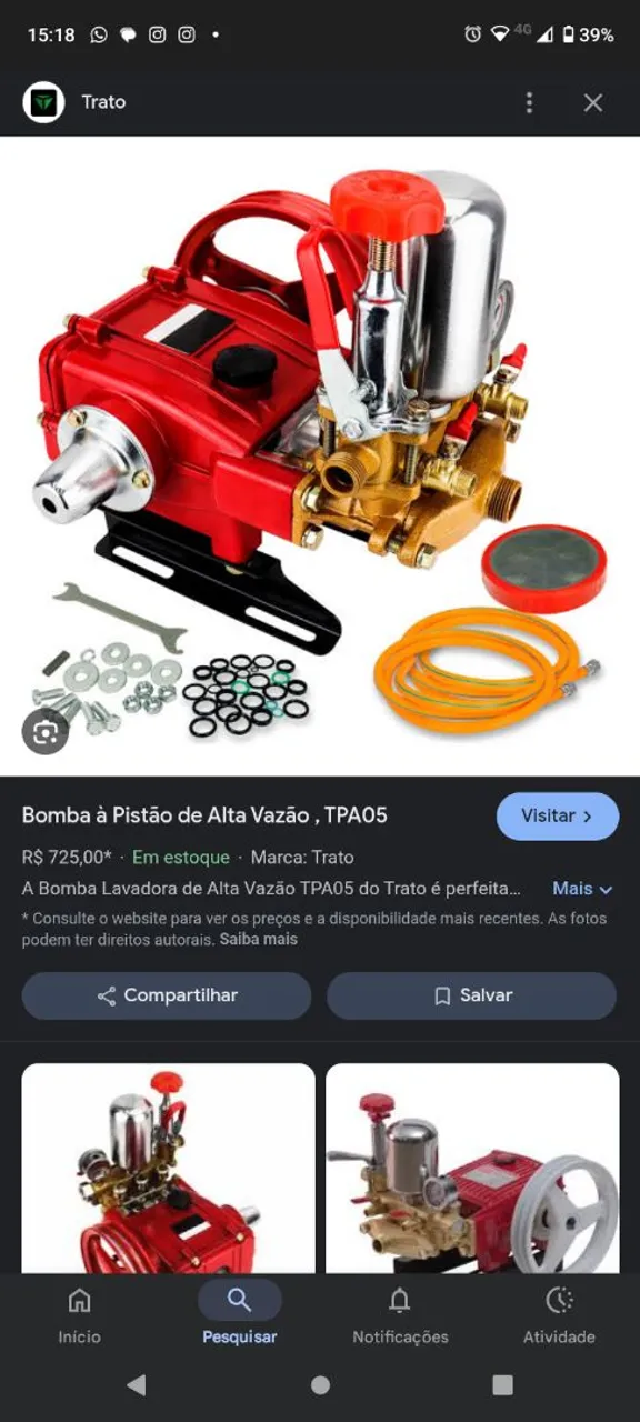 Bomba à Pistão de Alta Vazão TPA05 - Trato