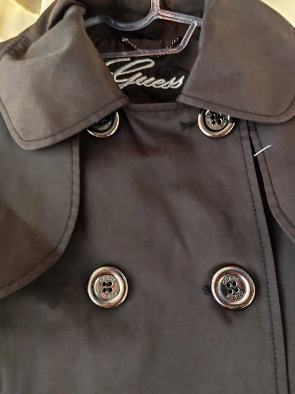 Casaco longo guess feminino preto tamanho 38 veste 40 - Foto 5