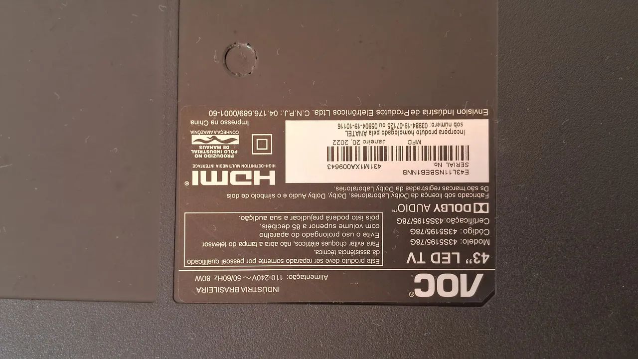 TV AOC Tela 43 com defeito  - Foto 3