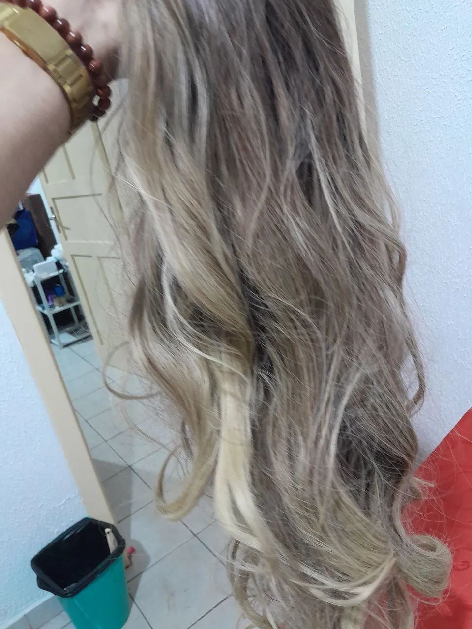 Peruca Loira Longa Sintética Importada
