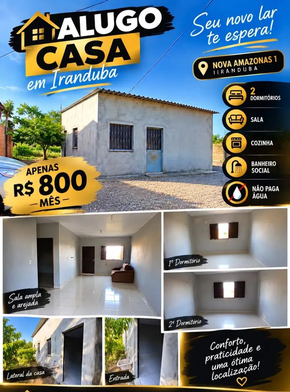 ALUGUEL DE CASA COM 02 QUARTOS  RESIDENCIAL NOVA AMAZONAS I