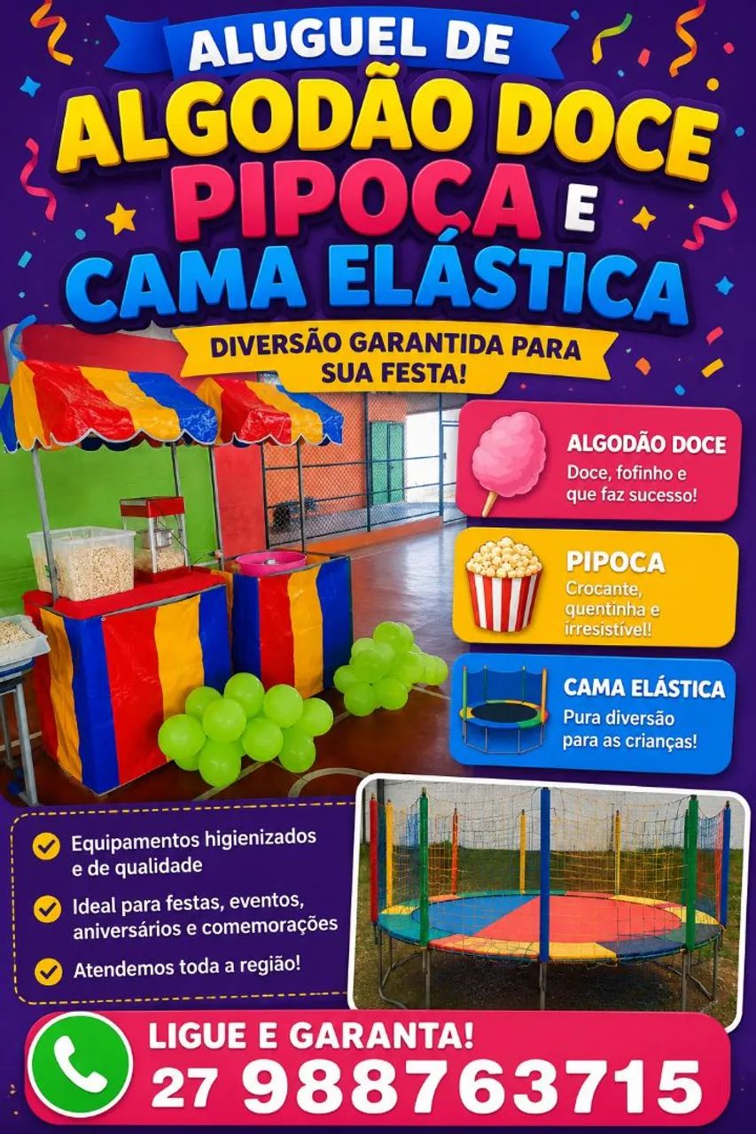 Aluguel de algodão doce, pipoca e pula pula  - Foto 2
