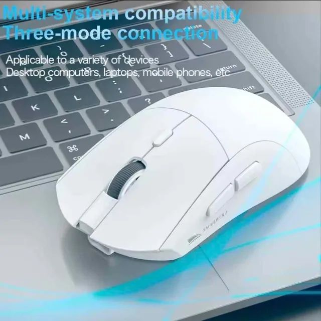 Mouse Sem Fio SmailWolf Branco PAW3311 20000 DPI