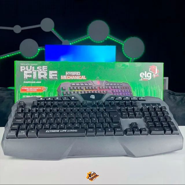 Teclado Gamer Pulse Fire - Membrana Tripla | ELG | Enviamos em Todo o BRASIL! - LACRADO