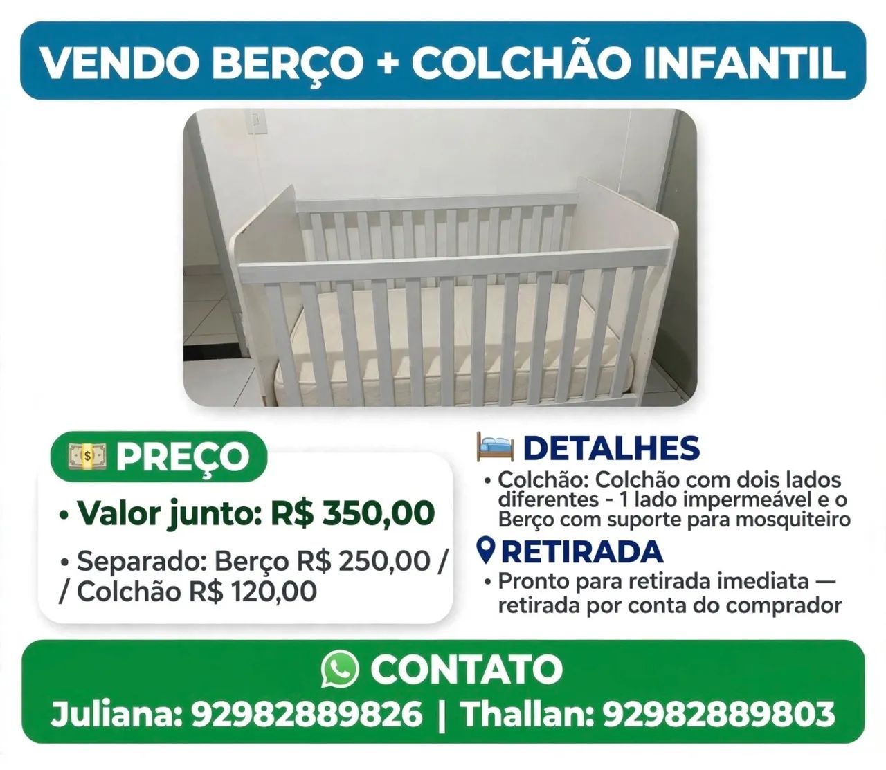 Berço e colchão 