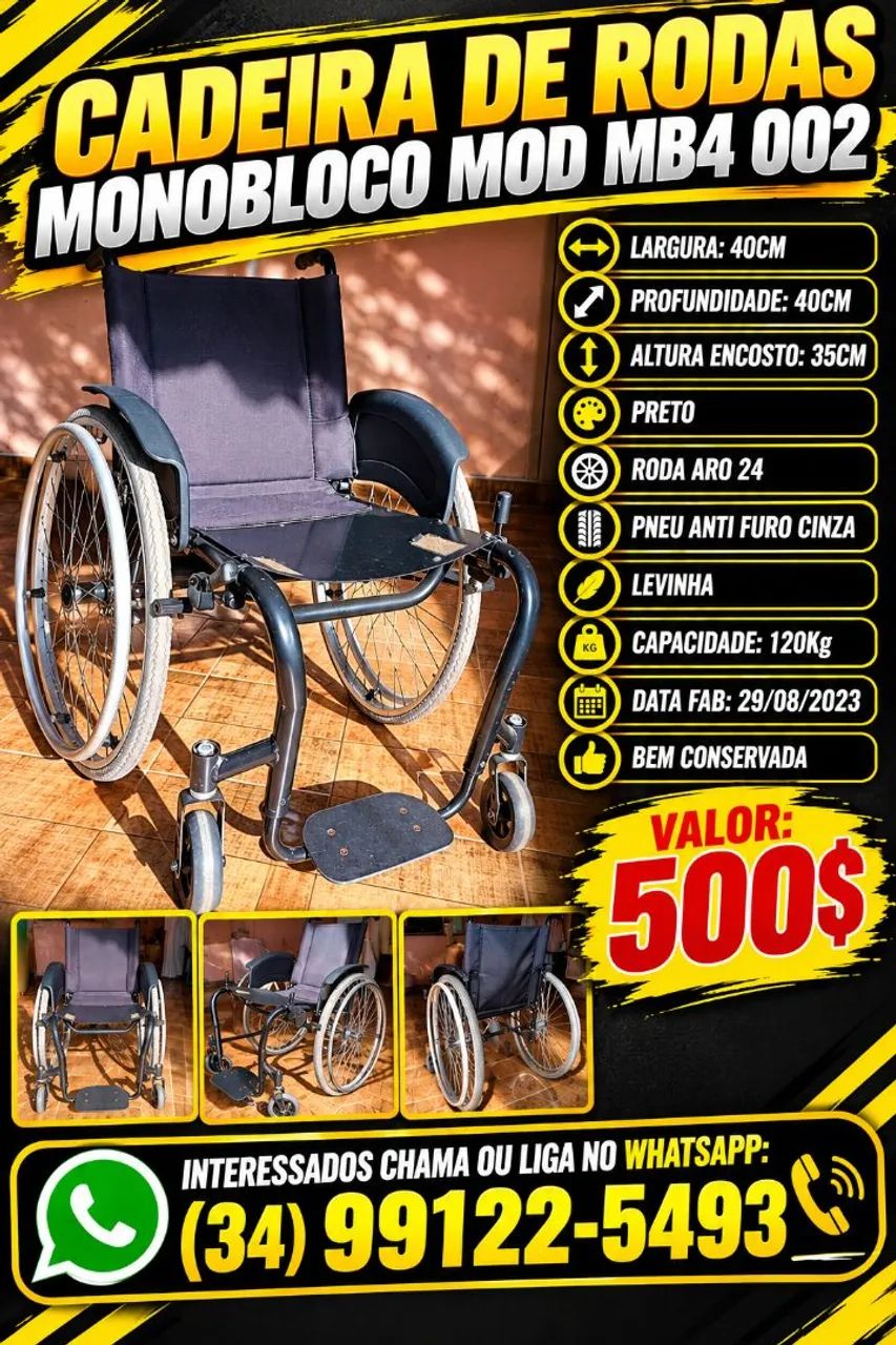 Vendo Cadeira de Rodas  - Foto 2