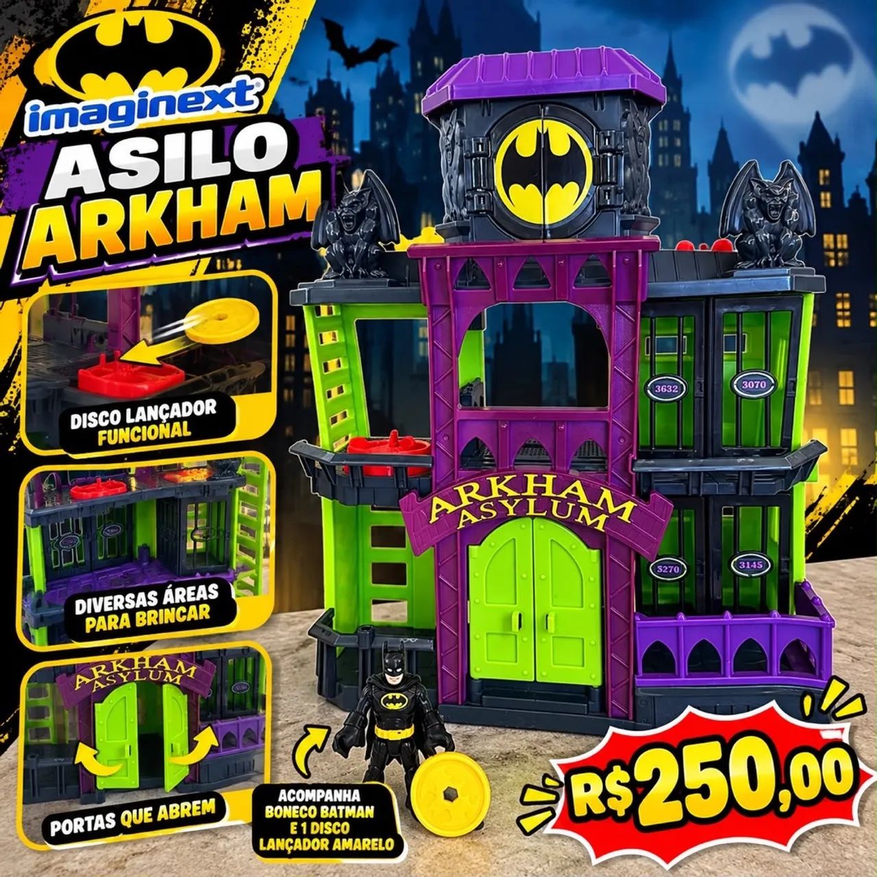 Playset Asilo Arkham com boneco do Batman - Foto 4