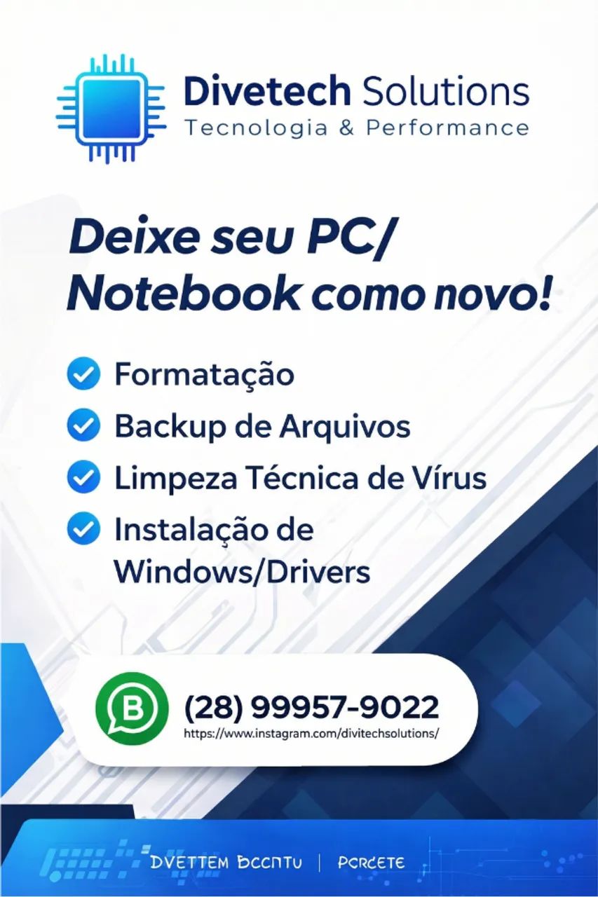 Formatação e instalação de computadores em geral