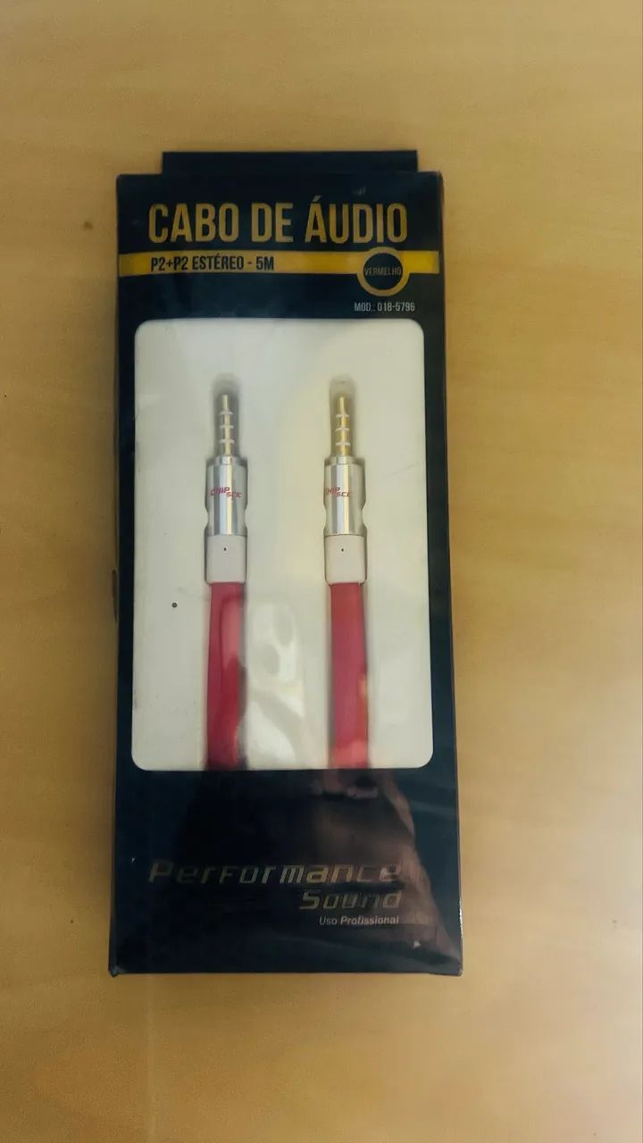 cabo de audio p2+p2 estereo 5 metros performance sound