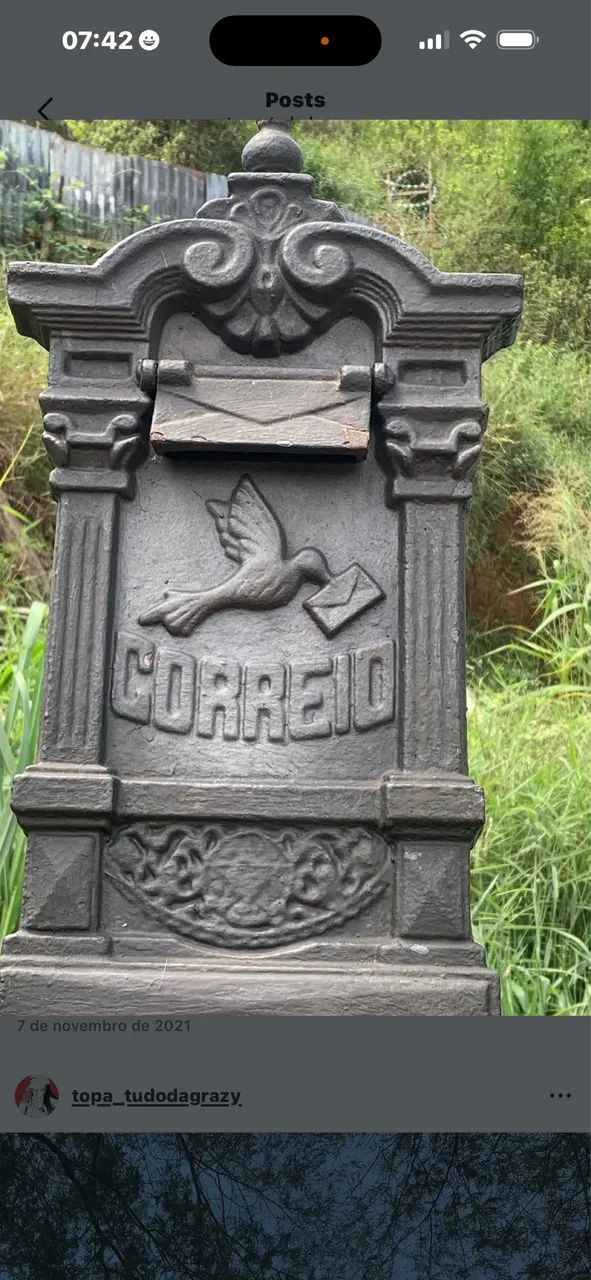 Caixa de correios antiga em ferro fundido  - Foto 3