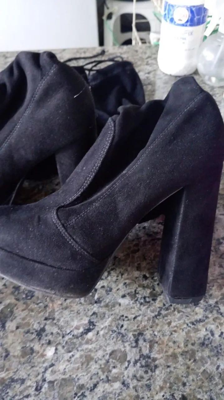Bota cano alto veludo  - Foto 2