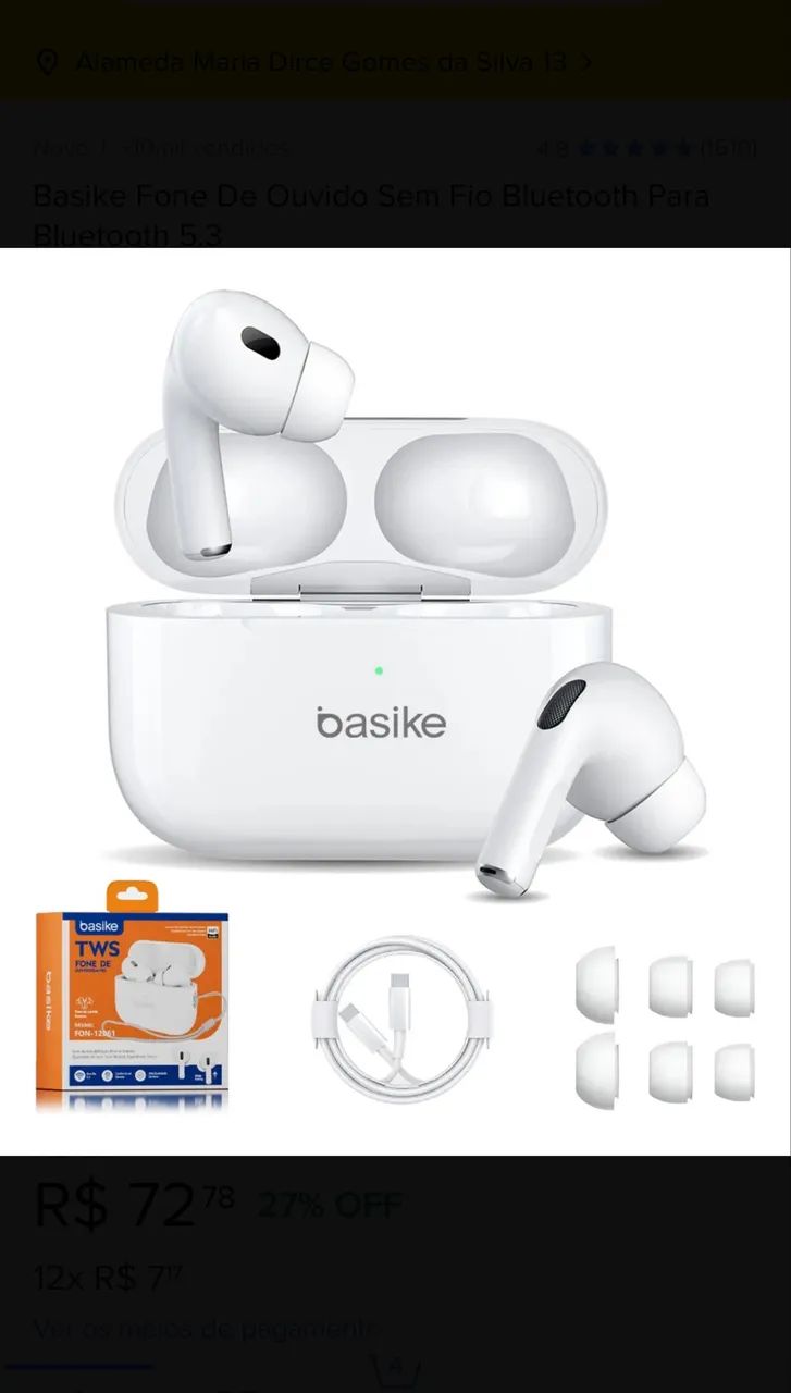 Fone de ouvido Bluetooth Basike (Lacrado + Garantia)    - Foto 3
