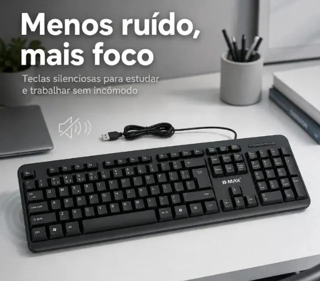 Teclado USB Com Fio B-MAX BM-T02 - Padrão ABNT2 (Com Ç) - Foto 2