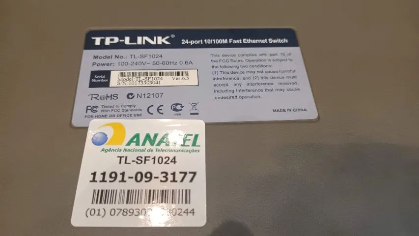Switch Tp-link Tl-sf1024 24 Portas 10/100 Mbps Rack 19 (Usado) - Foto 2