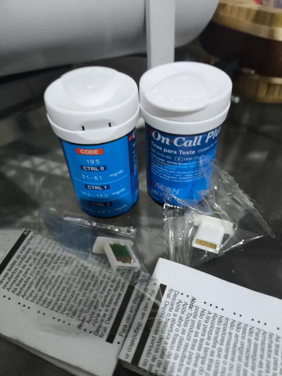 Tirinhas para medir glicemia 