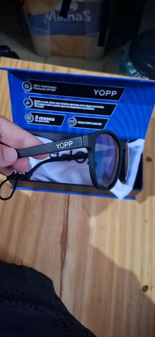 Óculos de Sol Yopp Running Redondo - Preto com Lente Verde - Foto 3